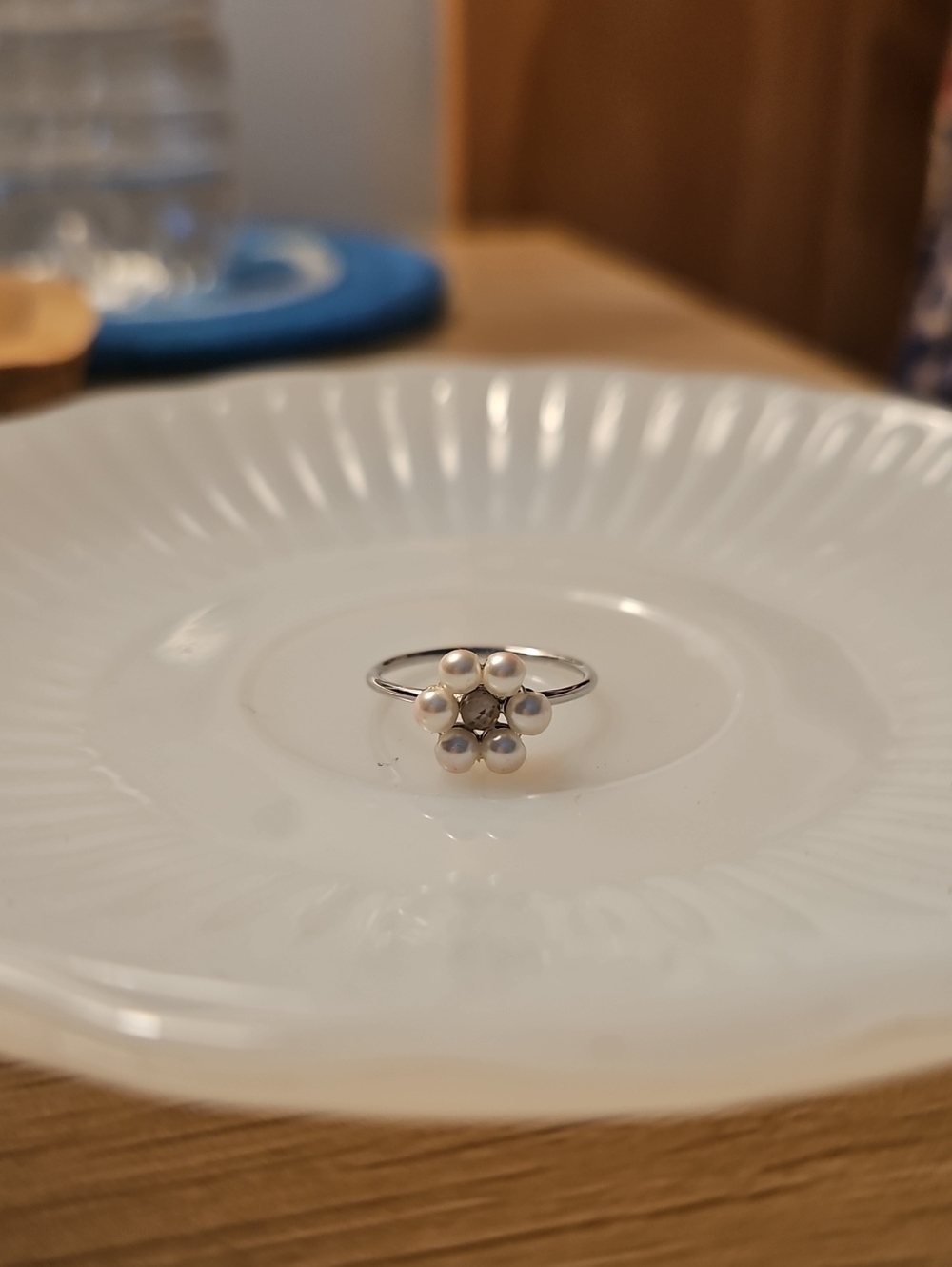 Pura Vida Silver Flower Ring with White Pearl Accents
